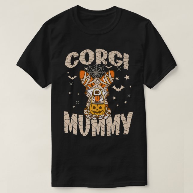 Trending Halloween Hundägare Outfit Welsh Corgi Mu T Shirt (Design framsida)
