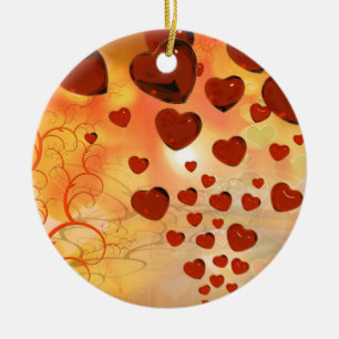 Trending kärlek hjärtan, tillbehör. Valentines day Julgransprydnad Keramik