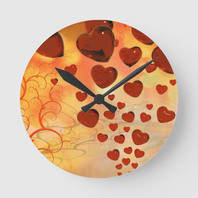 Trending kärlek hjärtan, tillbehör. Valentines day Rund Klocka (Framsida)
