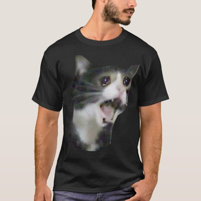 Trending Ledsen för tankspapper Gråtande Cat Sauce T Shirt (Framsida)