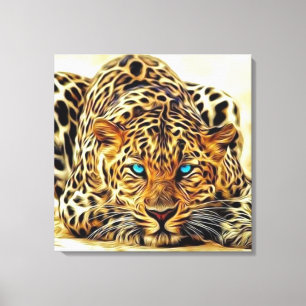 Trending Leopard Blue Ögon Canvastryck