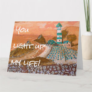 Trending Lighthouse Acrylic Painting Hälsning Kort