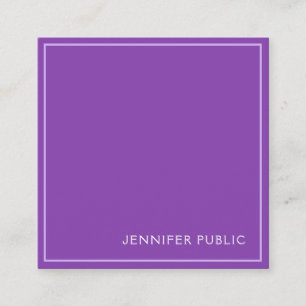 Trending Modern Elegant Violet Silke Avslutar Luxe Fyrkantigt Visitkort