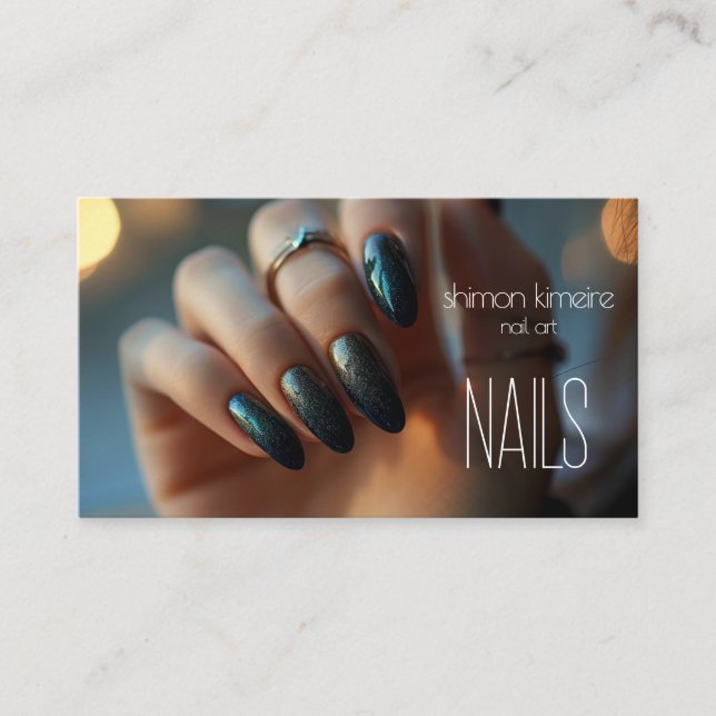 Trending Nail Art Magnetic Grunge Visitkort (Framsida)