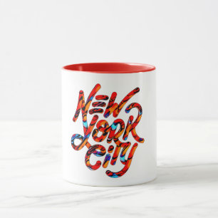 Trending New York City Logotyp in Summer Färg Mugg