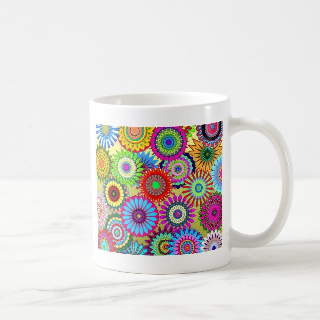 Trending Psychadelic Flower Power Print Suppor Kaffemugg (Höger)