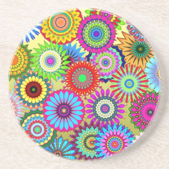Trending Psychadelic Flower Power Print Suppor Underlägg (Framsidan)