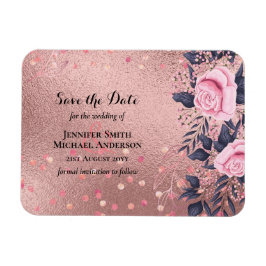 Trending ROSEGOLD Bröllop Rosa Navy Metallic Magnet