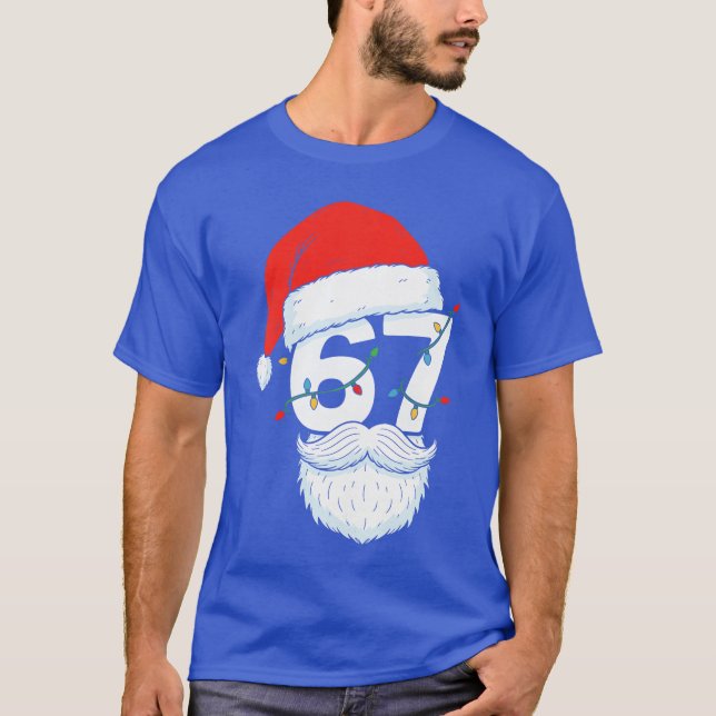 Trending Si Seven Meme Christmas 67 Santa Face Men T Shirt (Framsida)