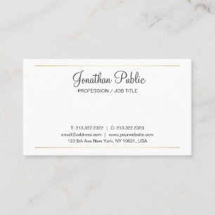 Trending Simple Plain Elegant White Design Modern Visitkort