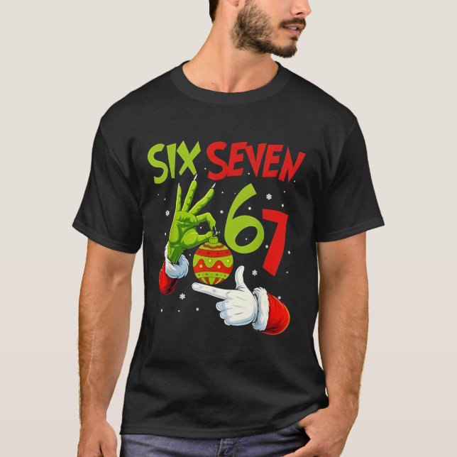 Trending Six Seven Meme 6 7 Christmas 67 Xmas Men  T Shirt (Framsida)