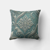 Trending Teal Intricate Blommigt Motif Design2