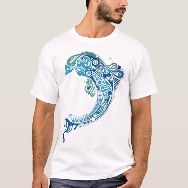 Trending Turcos Dolphin Tattoo Abstrakt Art T Shirt (Framsida)