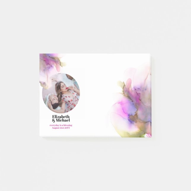 Trending Watercolor PHOTO Gift Moody Post-it Block (Framsida)