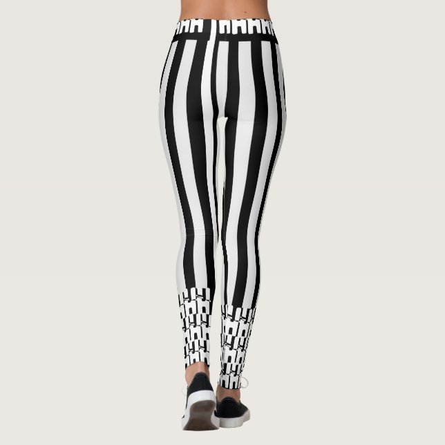 Trending Zebra Chic Monochrome Leggings (Baksida)