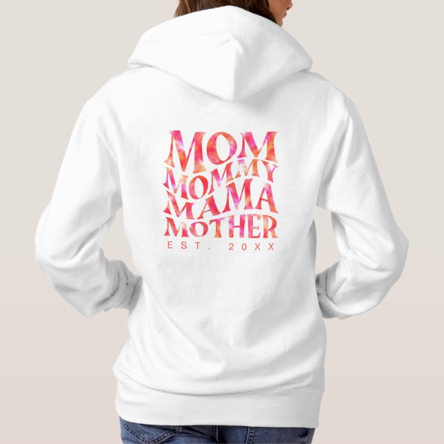 Trendinställning Mamma: Groovy Shock rosa Tie-Dye  T Shirt (Baksida)