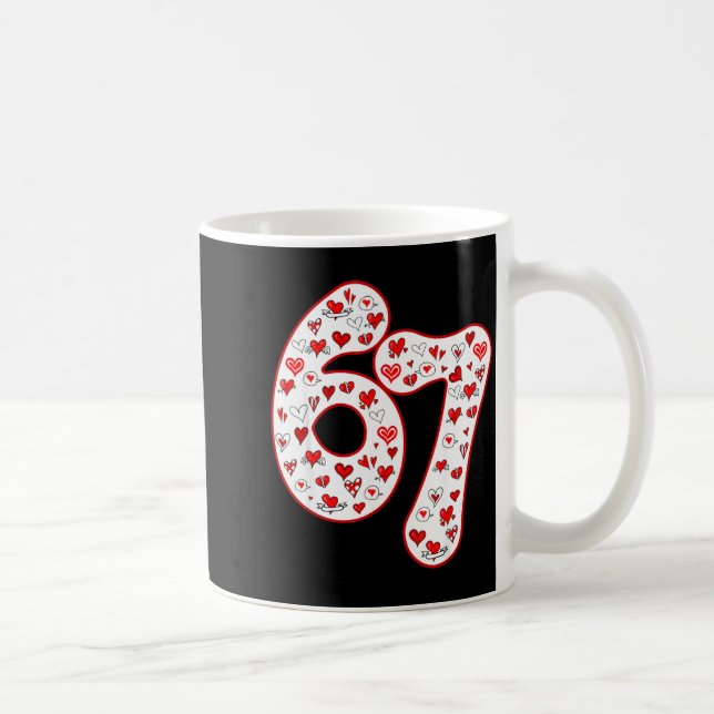 Trendy 6 7 Meme Six Seven Valentines Day 6 7  Kaffemugg (Höger)