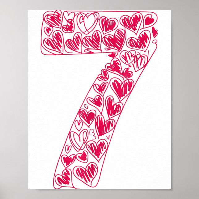 Trendy 6 7 Viral Sketch Heart 67 Cute Valentine Ma Poster (Framsidan)
