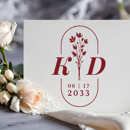 Trendy Arch Chic Wedding Wildflowers Initials Stämpel