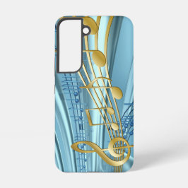 Trendy Baby Blue Musical Notes