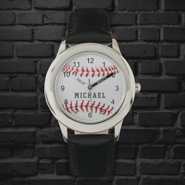 Trendy Baseball Personalized Name Kids Boys Armbandsur (Skapare uppladdad)