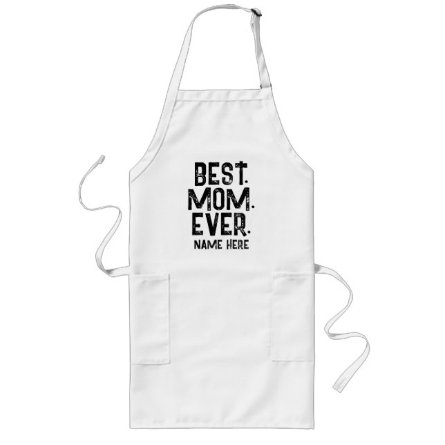 TRENDY BÄSTA MAMMA NÅGONSIN SVART TYPOGRAFI   LÅNGT FÖRKLÄDE (Framsidan)