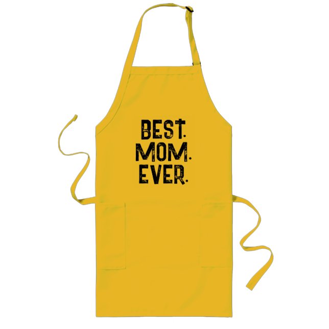 TRENDY BÄSTA MAMMA NÅGONSIN VIT TYPOGRAFI LÅNGT FÖRKLÄDE (Framsidan)