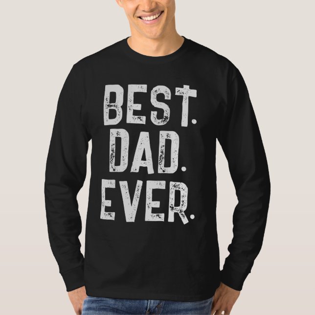 TRENDY BÄSTA PAPPA NÅGONSIN VIT TYPOGRAFI  T-Shirt (Framsida)