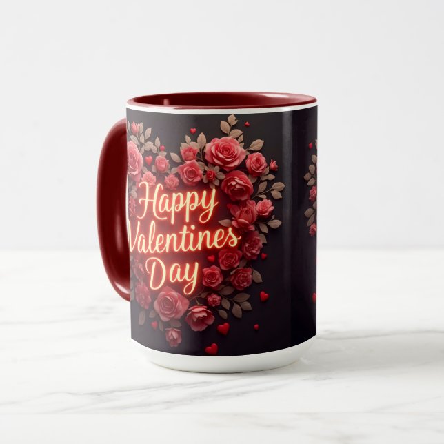 Trendy Beautiful Luxury Floral Love Collection Mugg (Framsida vänster)