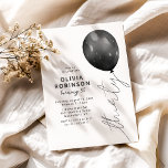 Trendy Black Balloon 30th Birthday Inbjudningar<br><div class="desc">Embrace the 30th chapter of your life with our stylish and unique birthday invitations. With chic typography and a 'thirty' balloon string over a white background,  our invites are sure to set the tone for a birthday party that will be remembered for years to come.</div>