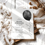 Trendy Black Balloon 40th Birthday Inbjudningar<br><div class="desc">Embrace the 40th chapter of your life with our stylish and unique birthday invitations. With chic typography and a 'forty' balloon string over a white background,  our invites are sure to set the tone for a birthday party that will be remembered for years to come.</div>