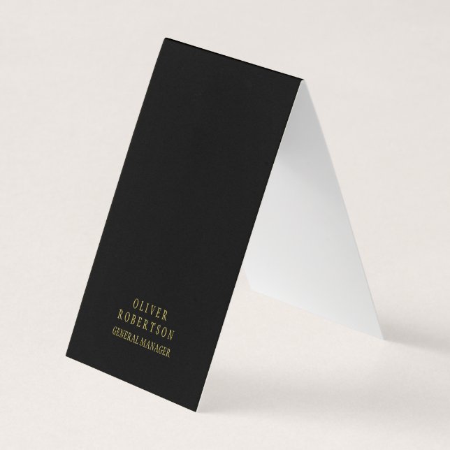 Trendy Black Gold Creative Unique Simple Plain Visitkort (Framsida)