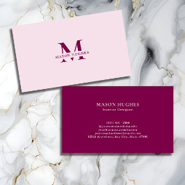 Trendy Bold Chic Monogram Visitkort