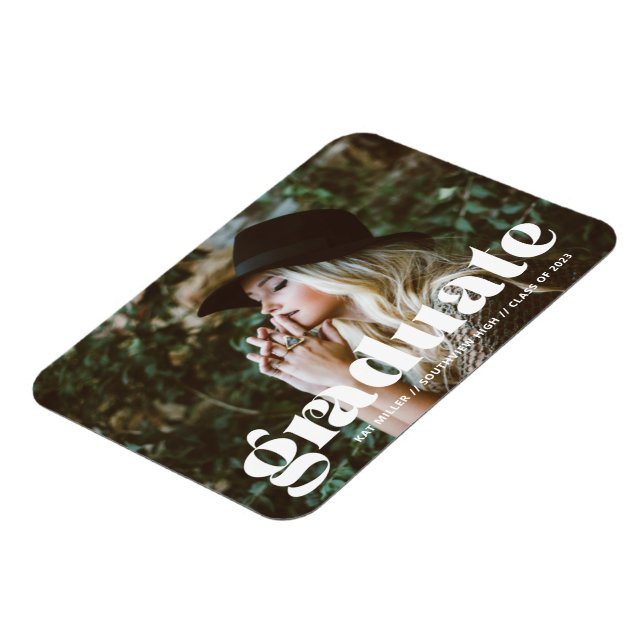 Trendy Bubbly Graduation Flexible Photo Magnet (Vänstra Sidan)