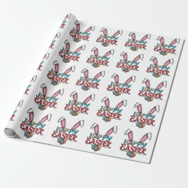 Trendy Bunny Ears  Easter Eggs Wrapping paper Presentpapper
