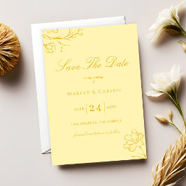 Trendy Butter Yellow Elegant Wedding Spara Datumet