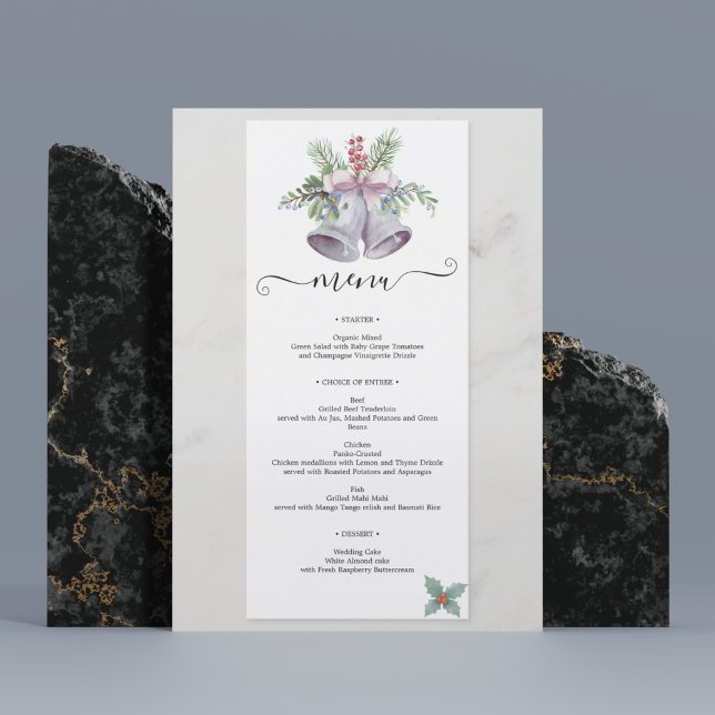 Trendy Christmas Bell Party Elegant Holidays Meny (Trendy Christmas Bell Party Elegant Holidays Menu)