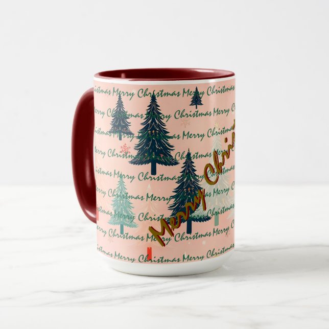 Trendy Christmas Luxury Christmas Trees Mugg (Framsida vänster)