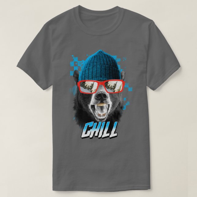 Trendy Cool Bear Chill Poster Premium  T Shirt (Design framsida)