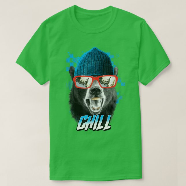 Trendy Cool Bear Chill Poster  T Shirt (Design framsida)