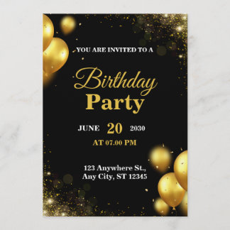 Trendy CUSTOMIZABLE Birthday CARD Inbjudningar