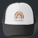 Trendy Cute Boho Watercolor Rainbow Personalized Keps<br><div class="desc">Trendy Cute Boho Watercolor Rainbow Personalized Trucker Hat</div>