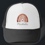 Trendy Cute Boho Watercolor Rainbow Personalized Keps<br><div class="desc">Trendy Cute Boho Watercolor Rainbow Personalized Trucker Hat</div>