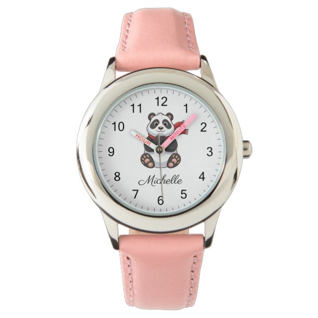 Trendy Cute Panda Bear Personalized  Armbandsur (Framsida)