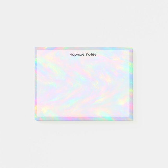Trendy Cute Pastel Holographic Custom Post-it Block (Framsida)