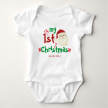 Trendy Cute Santa Claus My First Christmas Newborn