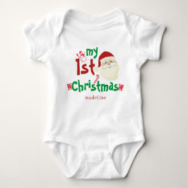 Trendy Cute Santa Claus My First Christmas Newborn T Shirt