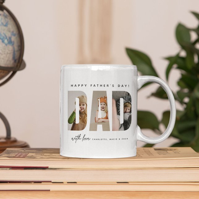 Trendy DAD Custom Photo Collage Kaffemugg (Skapare uppladdad)