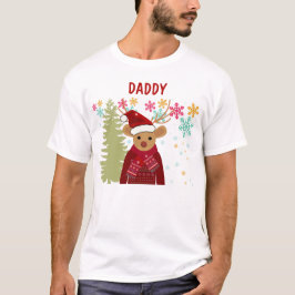 Trendy Dad Family Matching Cute Reindeer Christmas T Shirt