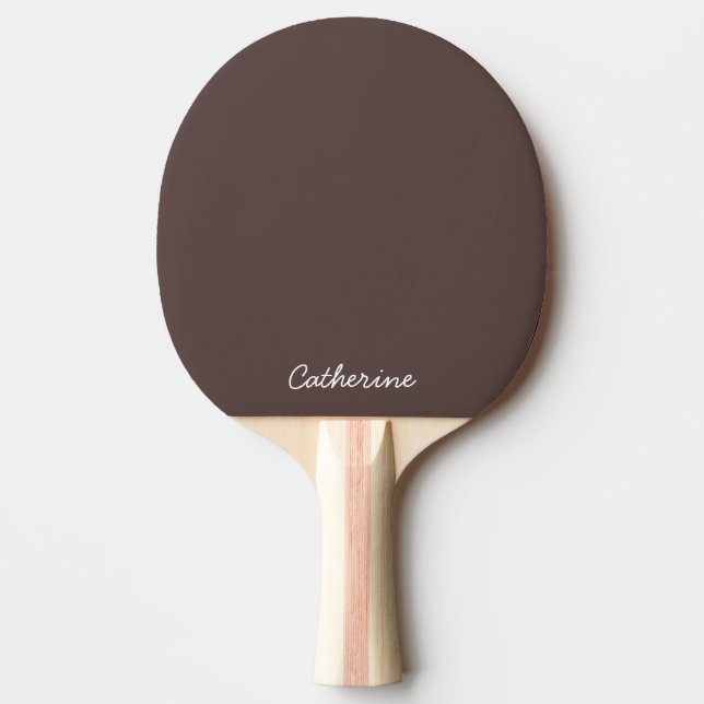 Trendy Dark Mocha Brown Custom Ping Pong Paddle Pingisracket (Framsidan)
